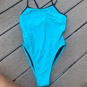 Jolyn Perry Onesie Contrast Color Blue and Black